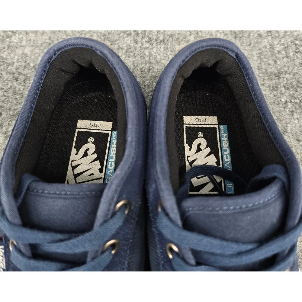 Vans Skate Chukka Low Pro Sneakers Kids Sz 3.5 Navy Suede Canvas Shoes School